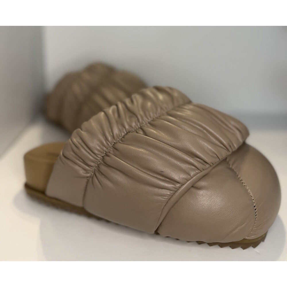 YUME YUME Beige Tent Puffy Padded Oversized Mules Ruching Size EU 36/US 6 NEW